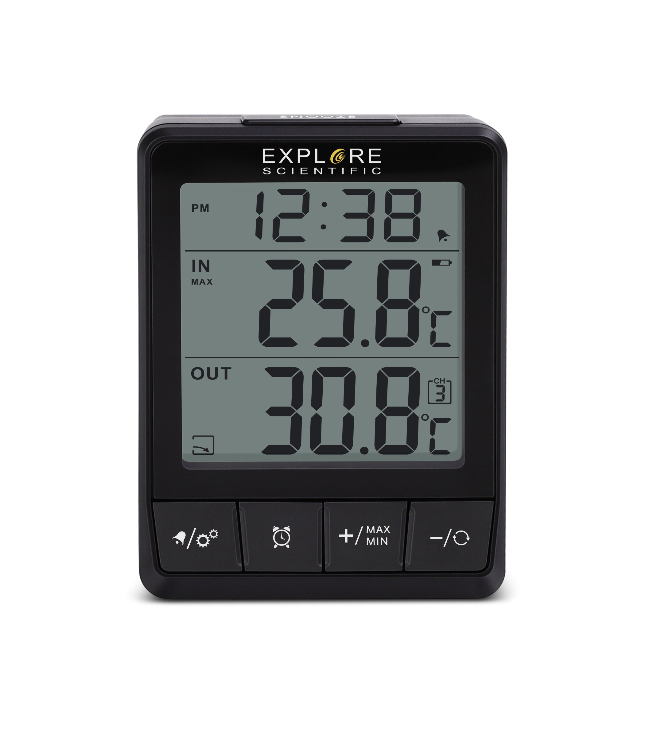 Indoor/Outdoor Temperature Station with Time & Alarm