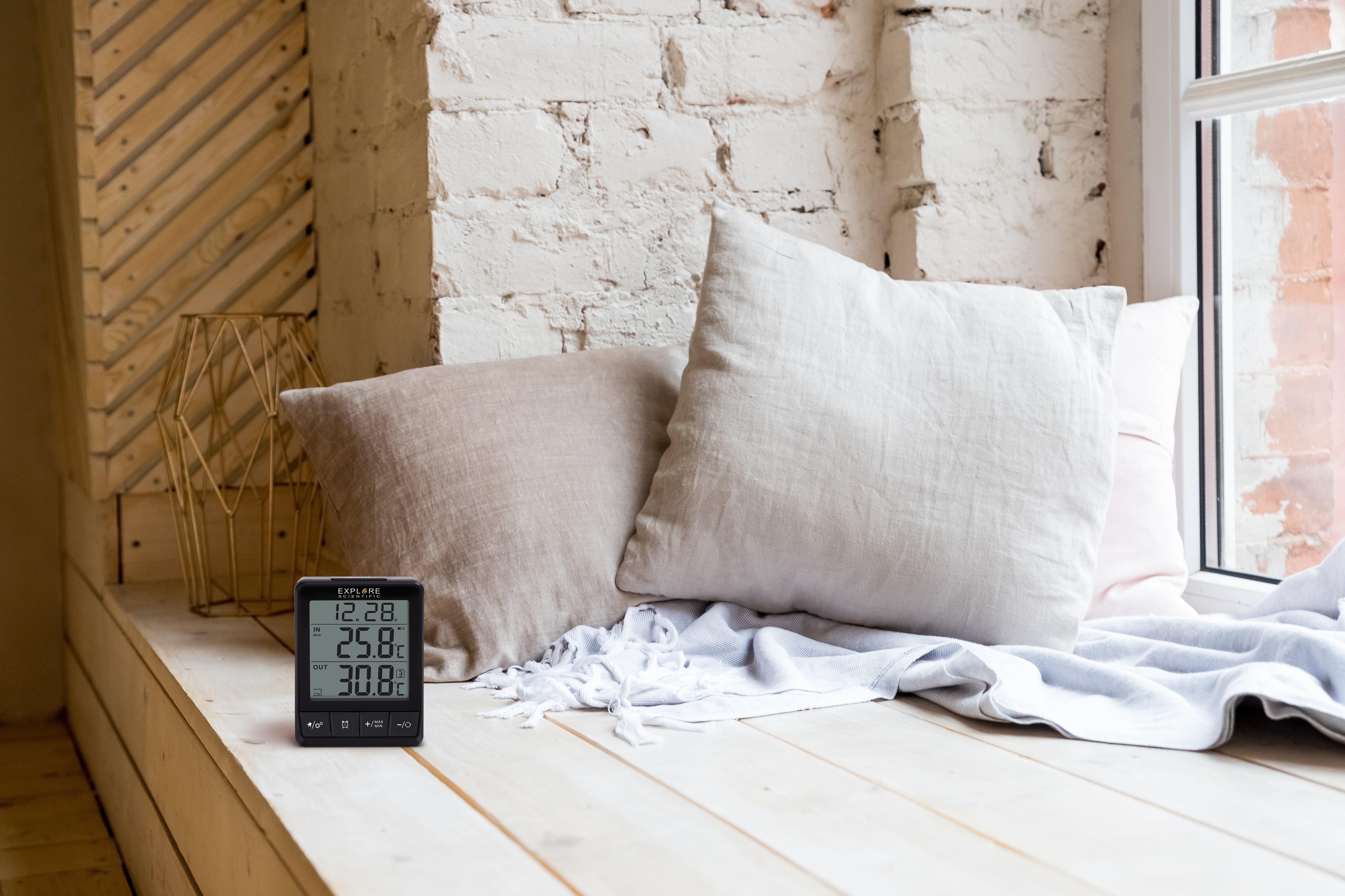 Indoor/Outdoor Temperature Station with Time & Alarm