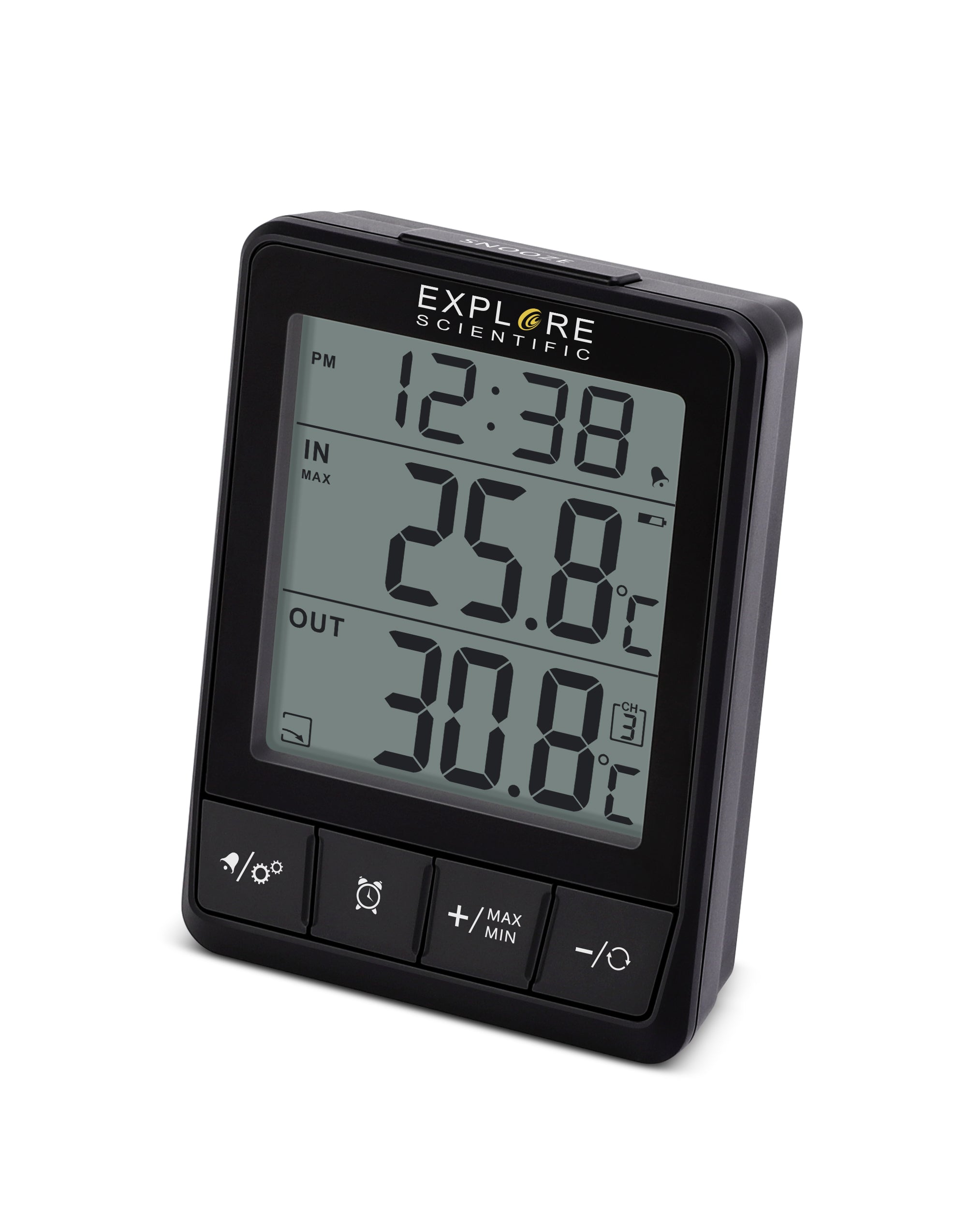 Indoor/Outdoor Temperature Station with Time & Alarm