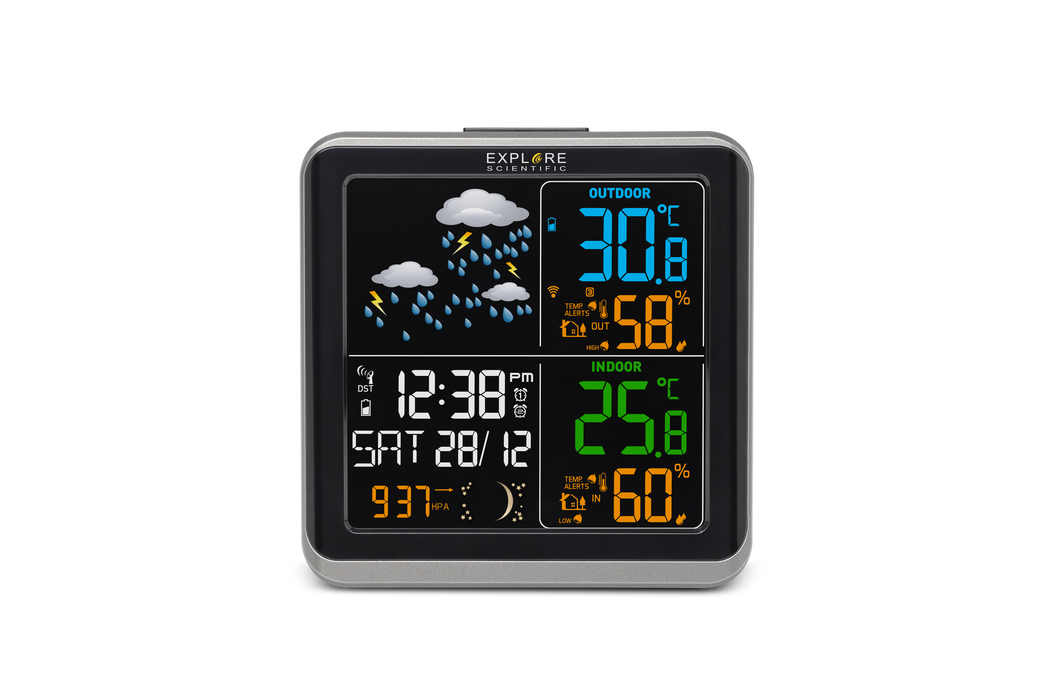 Wide-view Colour Weather station